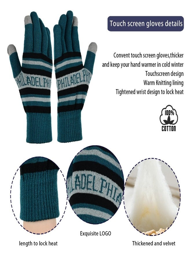 mtstaowe Vintage Classic Skull Cap Beanie Hat Cuffed Winter Hat Knit Comes with Warm Gloves Gifts for Men Women Fans - Image 3